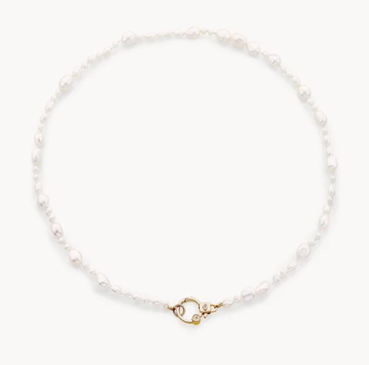PEARL EYE LOVE YOU CLASP NECKLACE