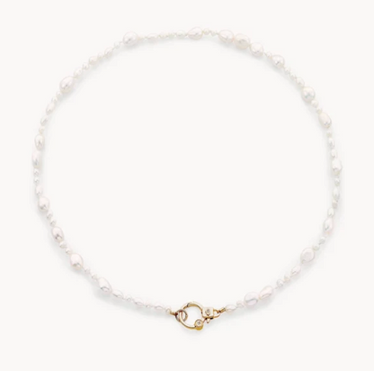 PEARL EYE LOVE YOU CLASP NECKLACE