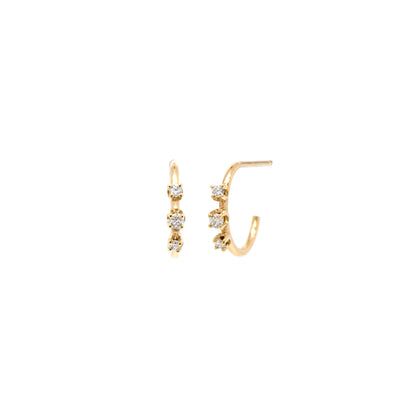 3 DIAMOND SMALL HOOPS