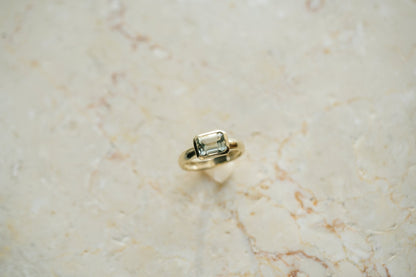 Sea Green Gallant Ring worn on hand
