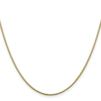 10kt yellow gold 1.1mm rounded snake chain necklace