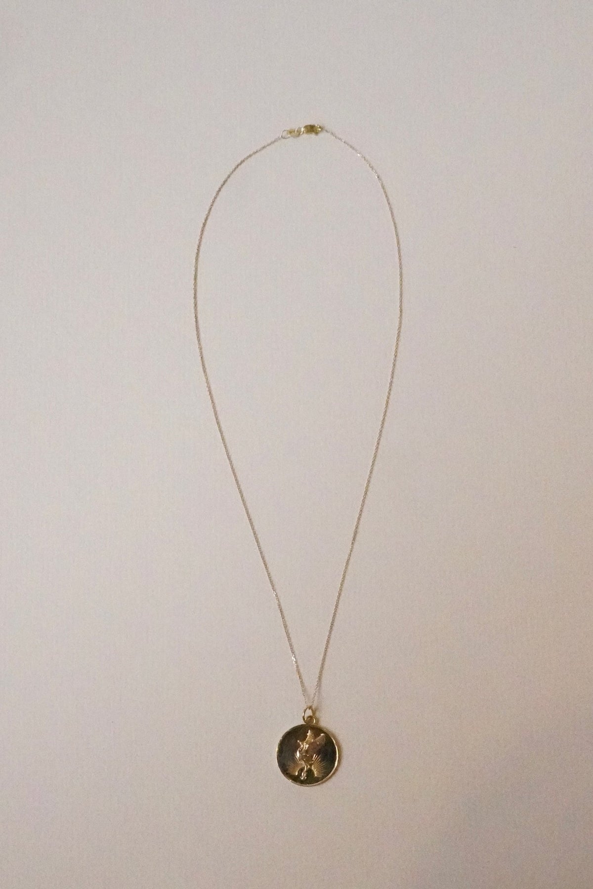 Sunrise Crane Medallion worn