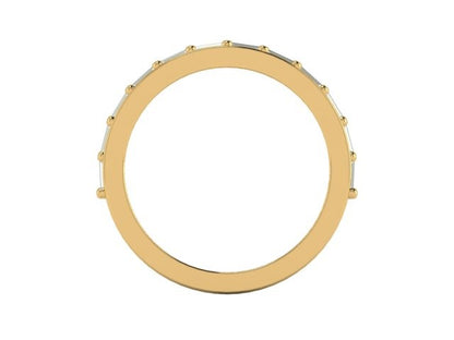 Baguette Potions Wedding Band viewed through the finger opening