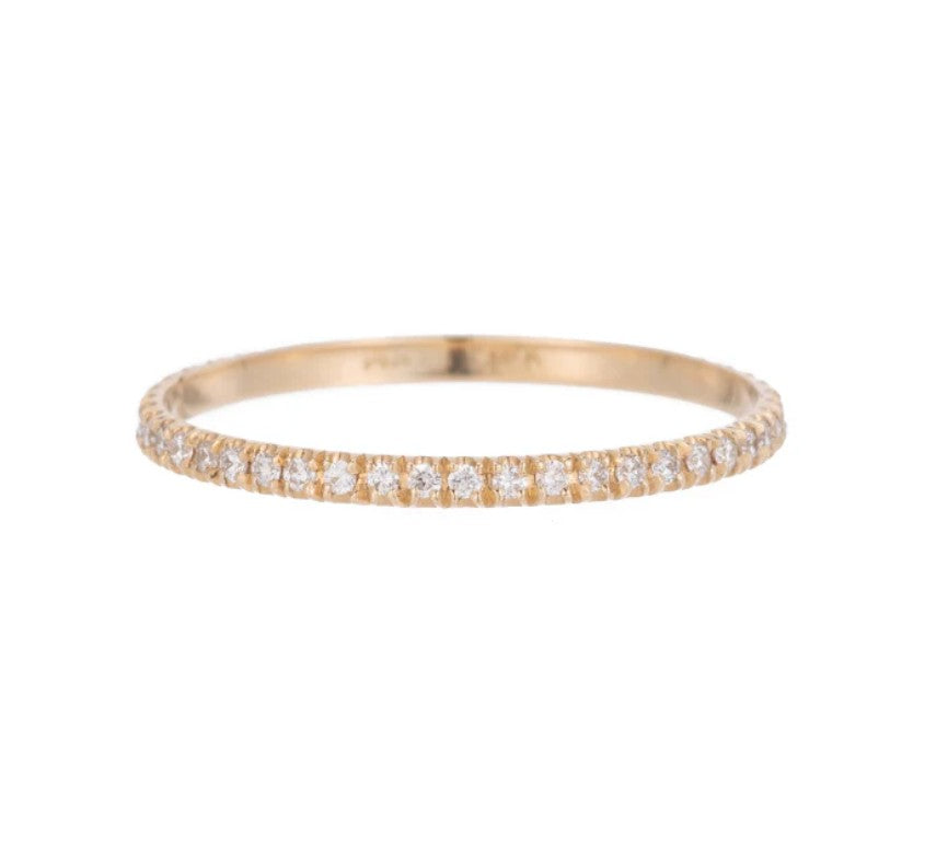 Diamond 3/4 Sparkle Band, pave diamond band in 14kt yellow gold, product view 1