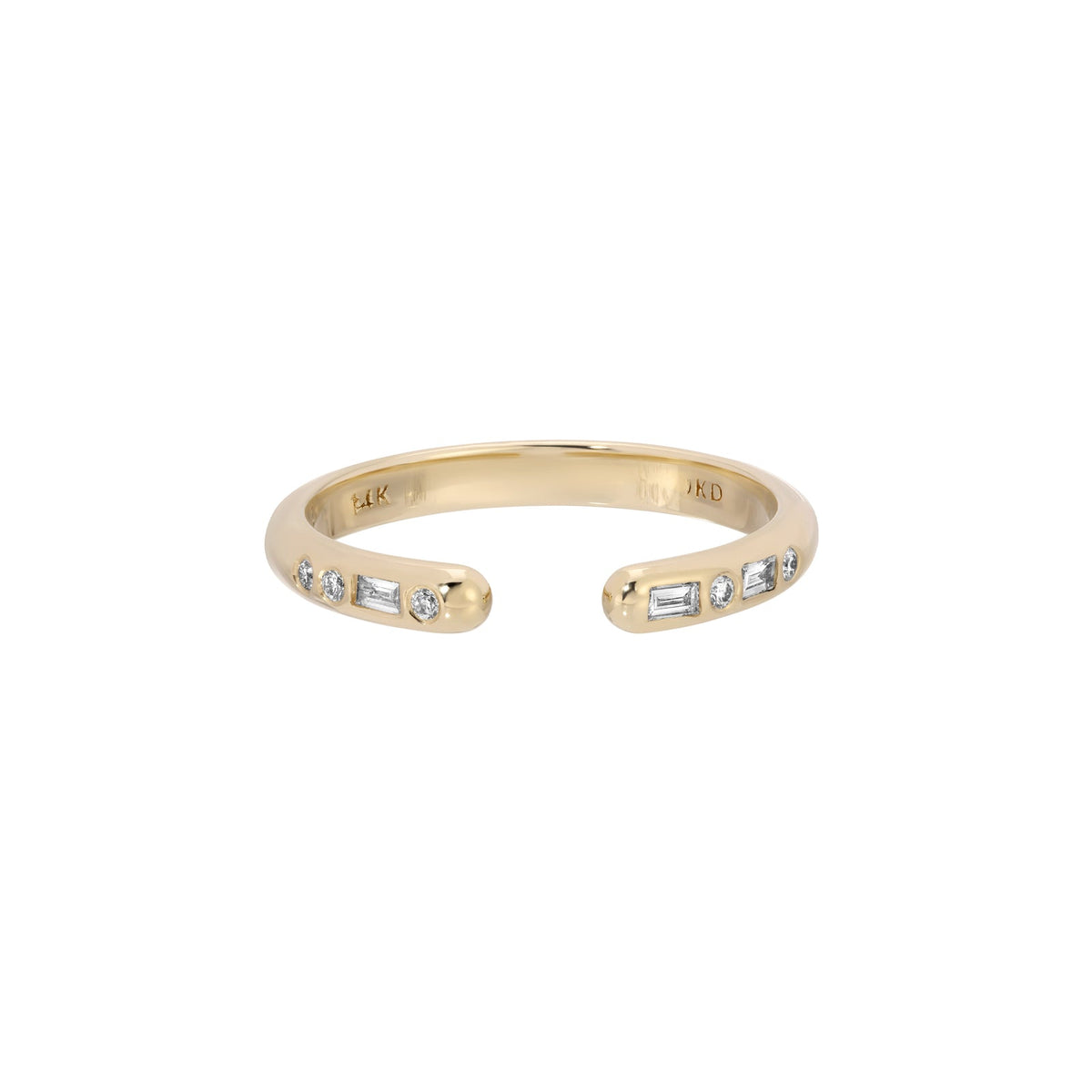 Jennie Kwon Diamond Staccato Cuff Ring in 14kt yellow gold