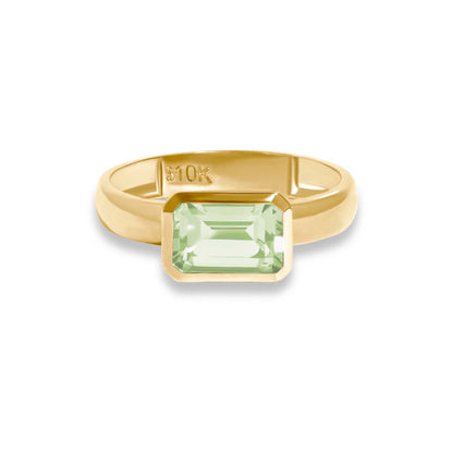 Stone &amp; Strand Sea Green Gallant Ring in 10kt yellow gold with prasiolite