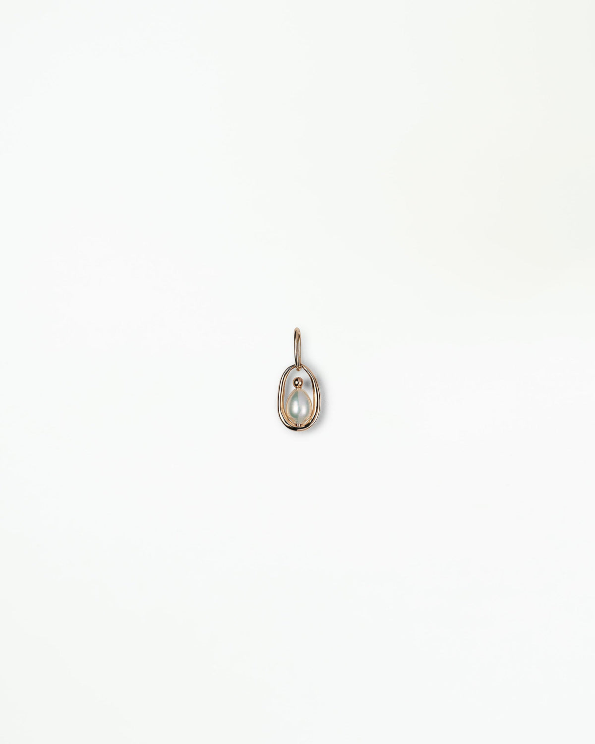 WWAKE Pearl Droplet Pendant, a freshwater pearl framed in 14kt yellow gold, product view