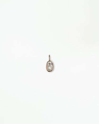 WWAKE Pearl Droplet Pendant, a freshwater pearl framed in 14kt yellow gold, product view