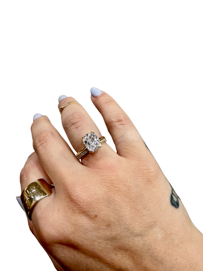 Classic Diamond Wedding Band by Lane &amp; Kate in 14kt yellow gold worn on the hand