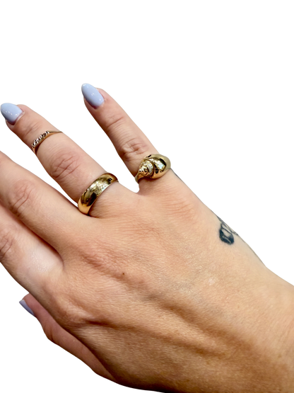 Classic Half Round Wedding Band by Lane &amp; Kate in 14kt yellow gold worn on the hand