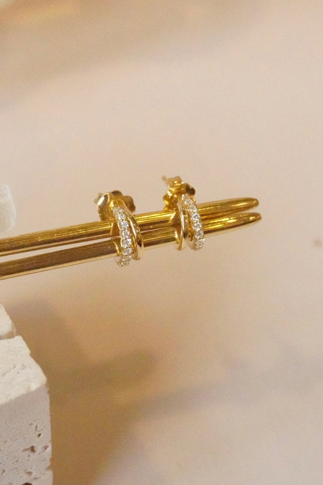 Lane &amp; Kate Duo Diamond Hoops in 14kt yellow gold