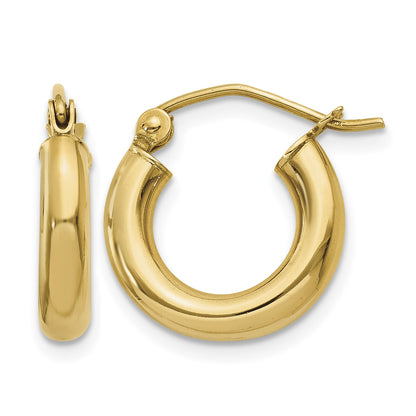 Classic Rounded Hoops 3mm polished tube hoop, front and side view