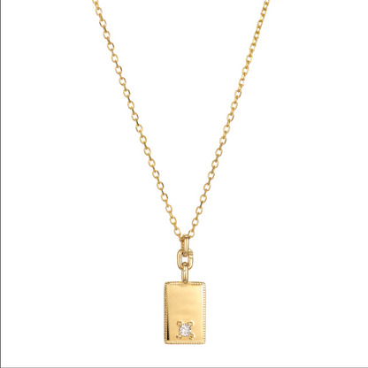 Rectangle Diamond Mirror Pendant detail