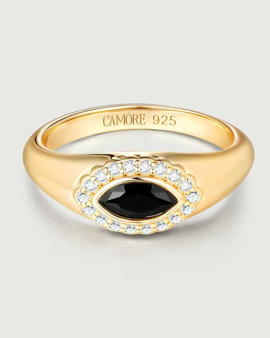 ONYX HALO PINKY RING