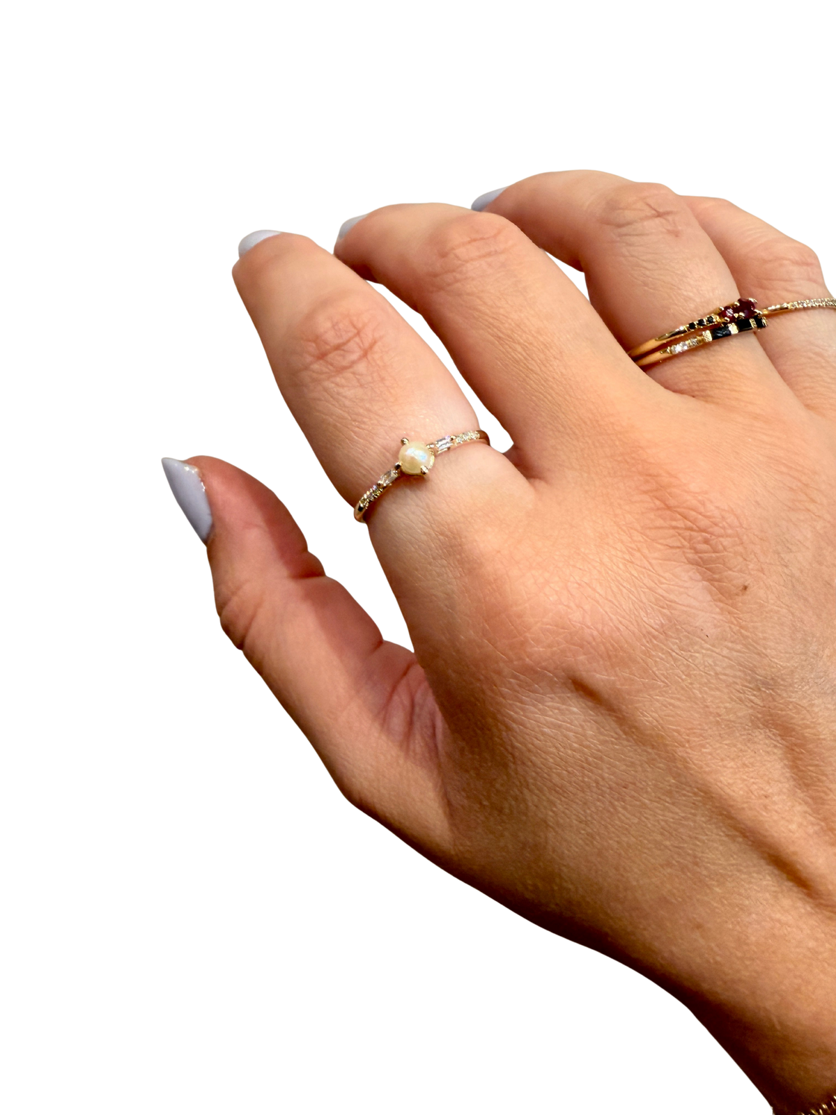 SOLO PEARL BAGUETTE EQUILIBRIUM RING