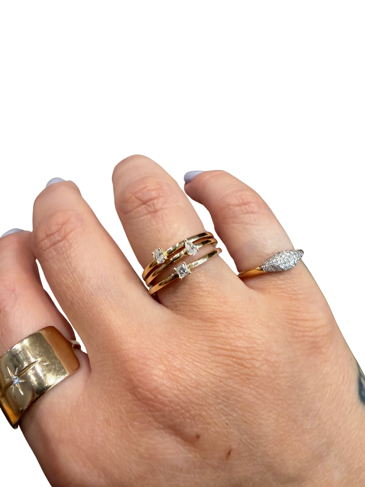 Fine Sparkle Mini Signet Ring by Stone &amp; Strand, another view