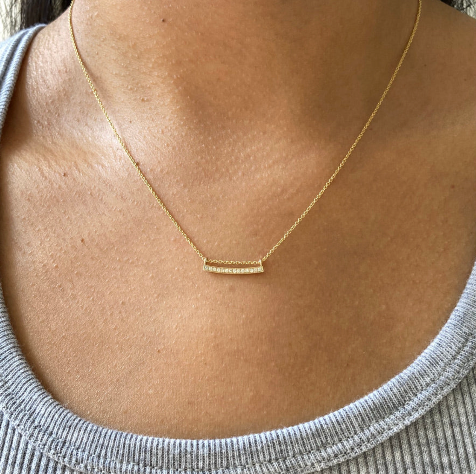 DIAMOND BAR NECKLACE