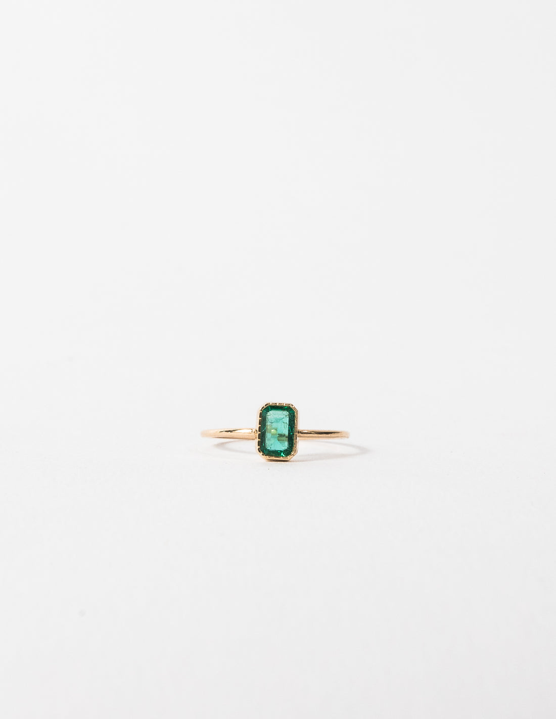EMERALD CUT EMERALD WISP RING
