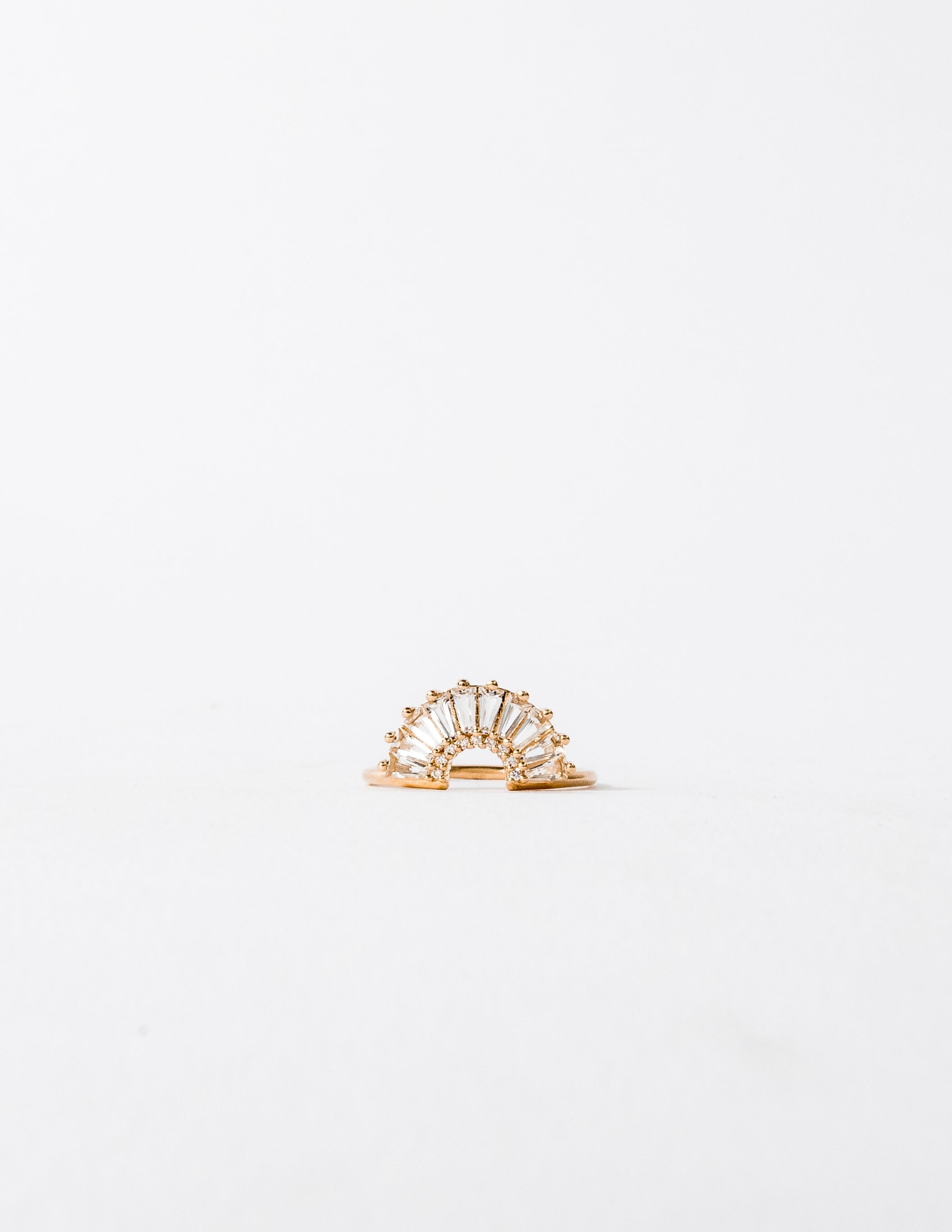 TOPAZ &amp; DIAMOND ILLUMINATING BAGUETTE ARC RING