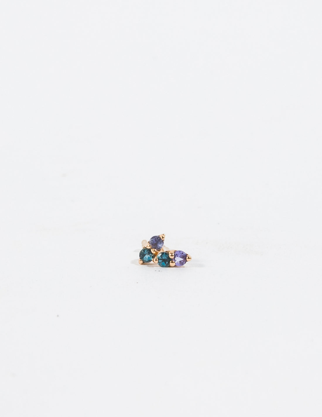 TANZANITE & LONDON BLUE TOPAZ PAVILLION STUD EARRINGS