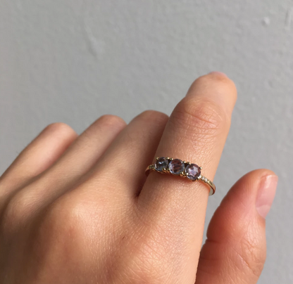 ROSE CUT SAPPHIRE EQUILIBRIUM RING