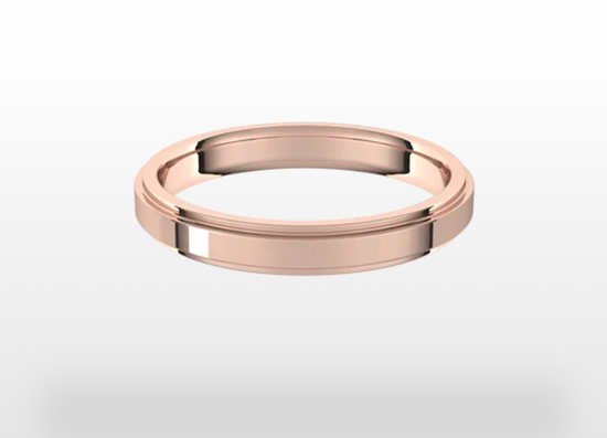 Rose Gold Modern Step Wedding Band