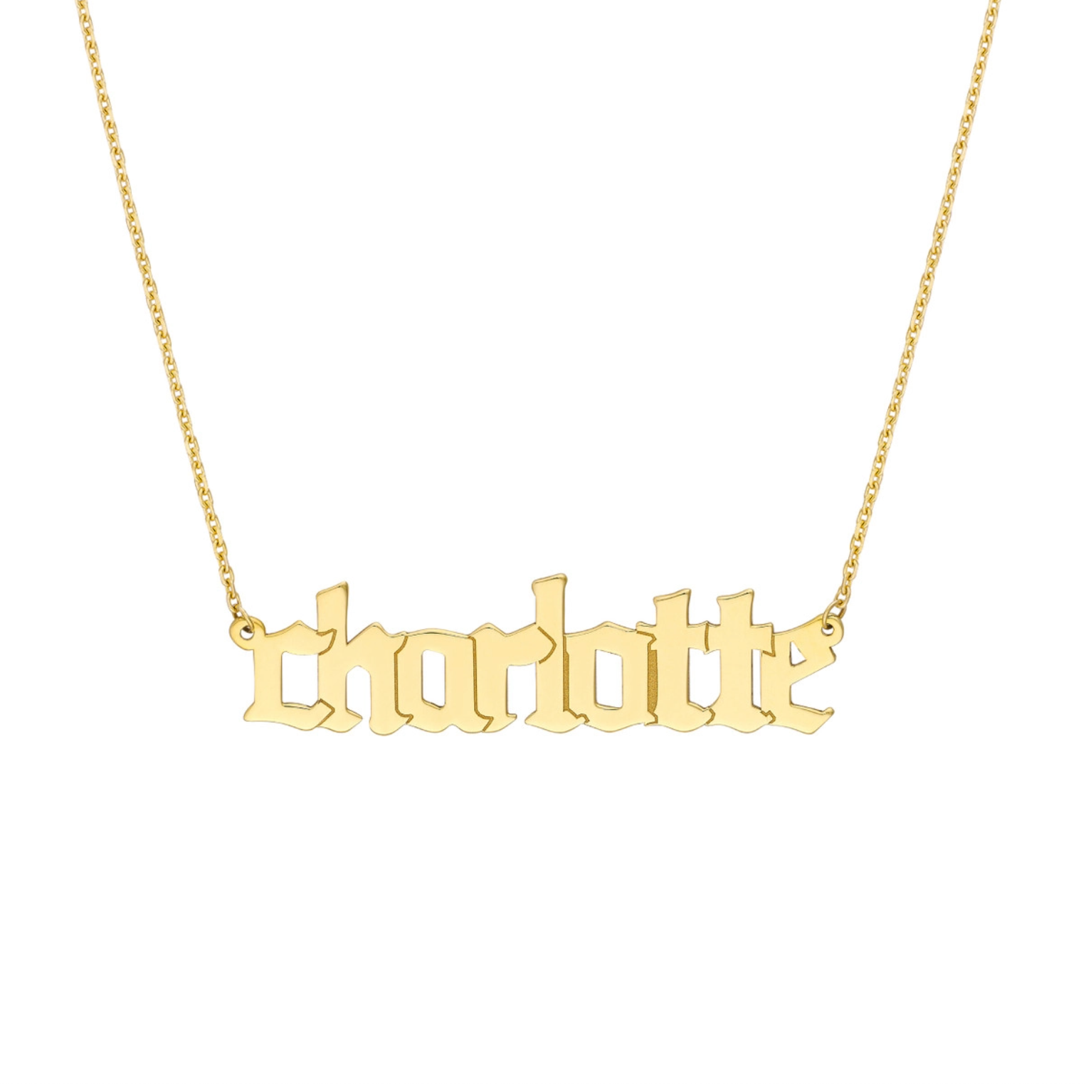 GOTHIC NAMEPLATE &quot;BABE&quot; NECKLACE