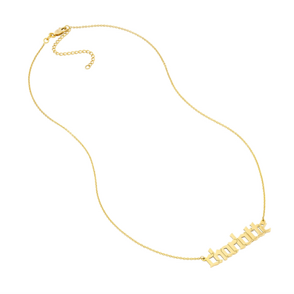 GOTHIC NAMEPLATE &quot;BABE&quot; NECKLACE